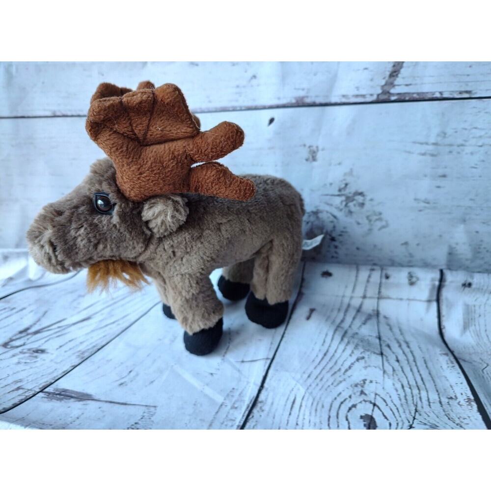 Alaska Friends Moose Plush Animal Brown Standing Small 8inch Alaska Souvenir